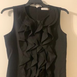 Like new Calvin Klein sleeveless black ruffle dress. Size 12